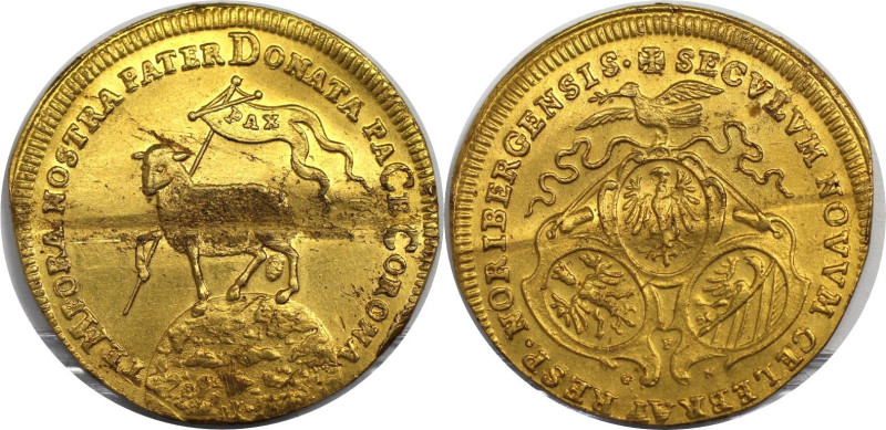 Altdeutsche Münzen und Medaillen, NÜRNBERG, STADT. Lammdukat 1700 GFN. Gold. 3,1...