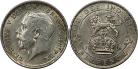 Europäische Münzen und Medaillen, Großbritannien / Vereinigtes Königreich / UK / United Kingdom. George V. (1910-1936). 6 Pence (Sixpence) 1918, Silbe...