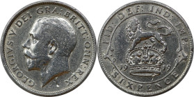 Europäische Münzen und Medaillen, Großbritannien / Vereinigtes Königreich / UK / United Kingdom. George V. (1910-1936). 6 Pence (Sixpence) 1919, Silbe...