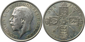 Europäische Münzen und Medaillen, Großbritannien / Vereinigtes Königreich / UK / United Kingdom. George V. (1910-1936). 1 Florin (2 Shillings) 1921, S...