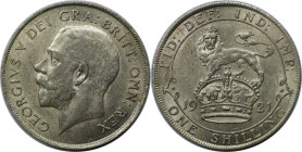 Europäische Münzen und Medaillen, Großbritannien / Vereinigtes Königreich / UK / United Kingdom. George V. (1910-1936). 1 Shilling 1921, Silber. KM 81...