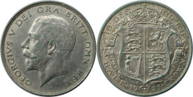 Europäische Münzen und Medaillen, Großbritannien / Vereinigtes Königreich / UK / United Kingdom. George V. (1910-1936). 1/2 Crown 1923, Silber. KM 818...