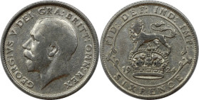 Europäische Münzen und Medaillen, Großbritannien / Vereinigtes Königreich / UK / United Kingdom. George V. (1910-1936). 6 Pence (Sixpence) 1924, Silbe...