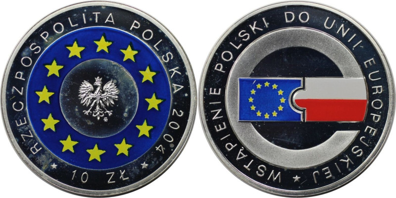 Europäische Münzen und Medaillen, Polen / Poland. European accession 2004. 10 Zl...