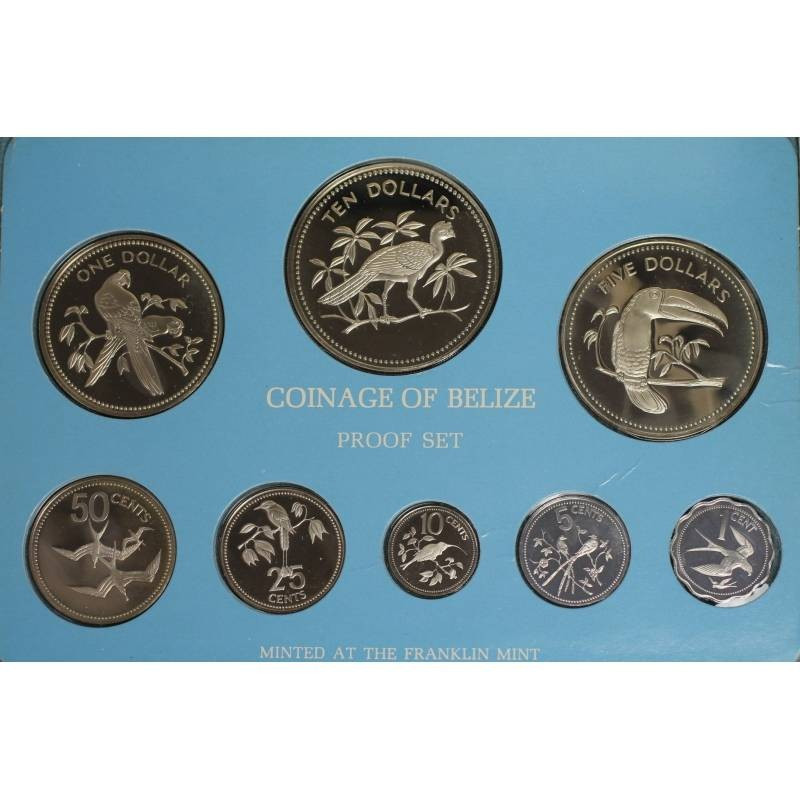 Weltmünzen und Medaillen, Belize. Proof-Set (1 Cent, 5 Cents, 10 Cents, 25 Cents...