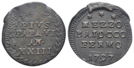 Fermo - Pio XI (1775-1799) - mezzo baiocco 1797 - Cu - gr. 3,82 - MIR.2911

BB/qSPL

SPEDIZIONE SOLO IN ITALIA - SHIPPING ONLY IN ITALY