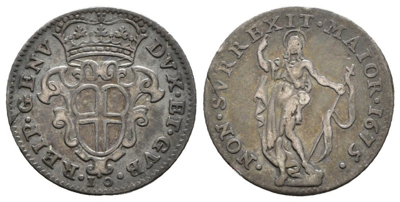 Genova - Dogi Biennali (terza fase, 1637-1797) - 10 Soldi - 1675 - CNI 13; Lunar...