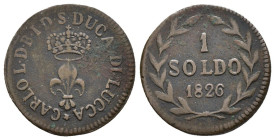 Lucca - 1 Soldo 1826 - (Carlo Ludovico (1824 - 1847) - 12 Denari I° tipo - NC - Cu. - Gr. 3,04 - Gig# 13

qBB

SPEDIZIONE SOLO IN ITALIA - SHIPPIN...