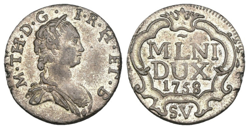 Milano - Maria Teresa D'Asburgo (1740-1780) - 5 Soldi 1758 - Mi - gr. 2,95 - MIR...