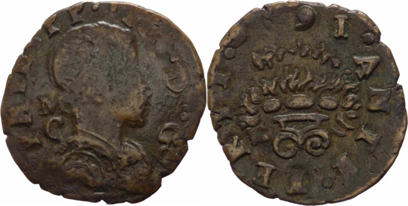 Regno di Napoli - Filippo IV (1621-1665) 3 Cavalli 1626 con sigle M C dietro il ...