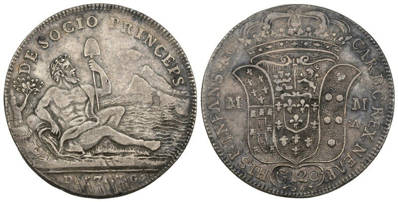 Napoli - Carlo di Borbone (1734-1759) - Piastra da 120 Grana 1747 - R2 (MOLTO RA...