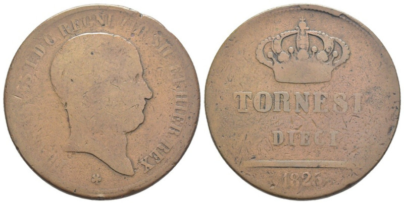 Napoli - Regno delle Due Sicilie - Francesco II (1825-1830) 10 Tornesi 1825 - NC...