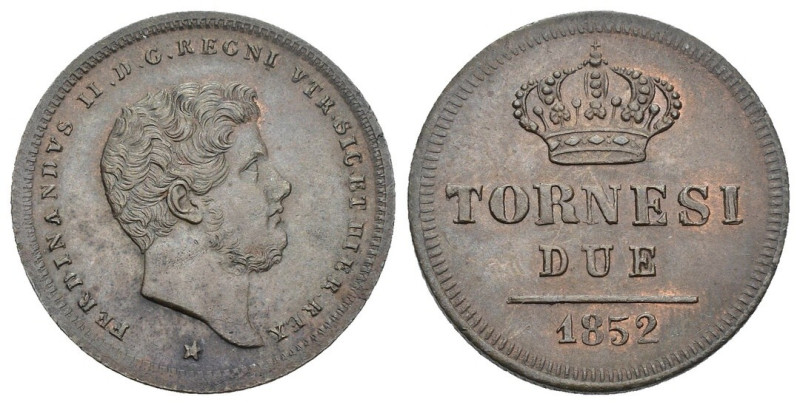 Napoli - Regno delle Due Sicilie - Ferdinando II (1830-1859) 2 Tornesi 1852 - Gi...