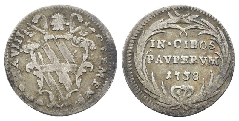 Roma - Stato Pontificio - Clemente XII (1730 - 1740) - 1 Grosso 1738 - Ag - Gr.1...