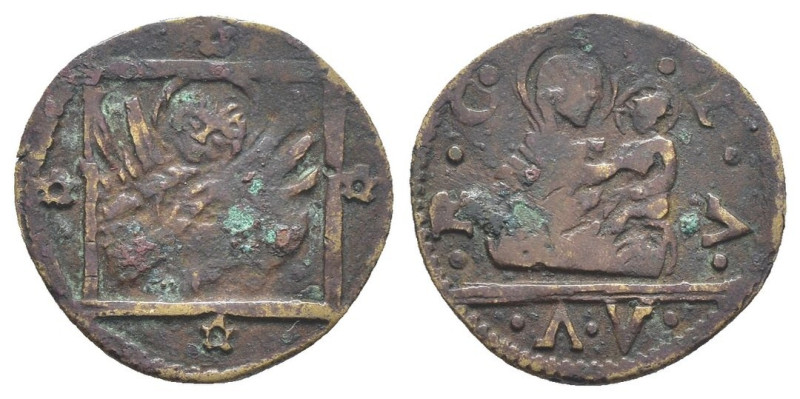 Venezia - Monetazione Anonima - Bagattino, sigle AV - Cu - gr. 1,46 - Sedimenti...