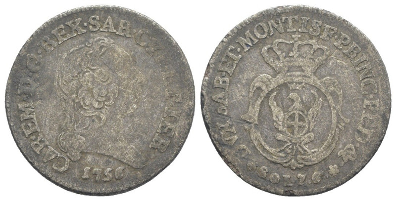 Carlo Emanuele III (1730-1773) - 7,6 Soldi 1756 - NC - Mi - gr. 4,30; mm 25,9
...