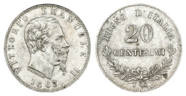 Vittorio Emanuele II (1878-1900) - 20 Centesimi 1863 Valore - Zecca: Torino - Ag 835 - Gig# 85

BB

SPEDIZIONE SOLO IN ITALIA - SHIPPING ONLY IN I...