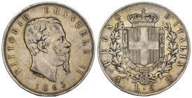 Regno d'Italia - Vittorio Emanuele II (1861-1878) 5 Lire 1865, Napoli - Gig.36 - RARA - Ag

BB+

SPEDIZIONE SOLO IN ITALIA - SHIPPING ONLY IN ITAL...