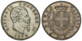 Regno d'Italia - Vittorio Emanuele II (1861-1878) 5 Lire 1870, Roma - Gig.41 - RARA - Ag

BB+

SPEDIZIONE SOLO IN ITALIA - SHIPPING ONLY IN ITALY