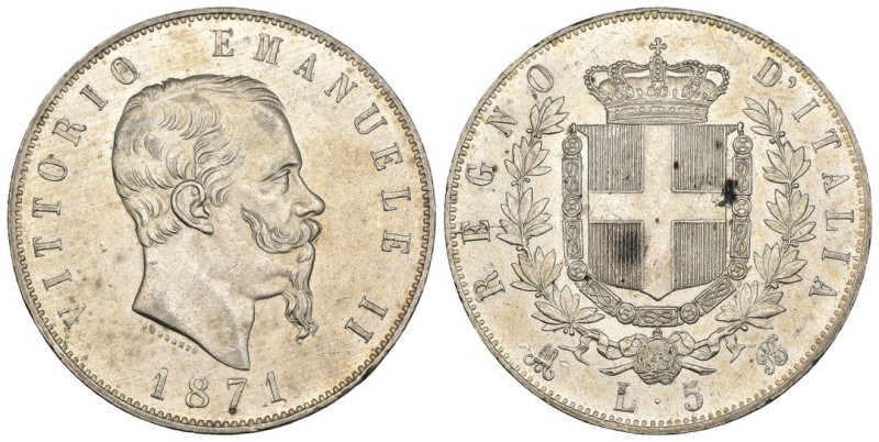 Regno d'Italia - Vittorio Emanuele II (1861-1878) 5 Lire 1871, Milano - Gig.42 -...