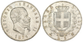 Vittorio Emanuele II (1861-1878) - 5 Lire 1874 - Zecca di Milano - Ag - Gig. 48

mBB

SPEDIZIONE SOLO IN ITALIA - SHIPPING ONLY IN ITALY