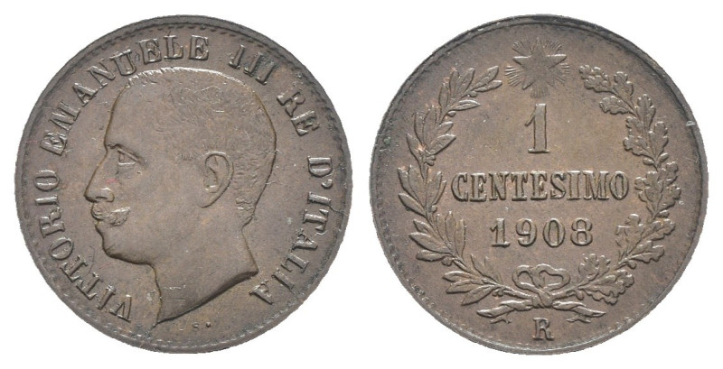 Regno d'Italia - Vittorio Emanuele III (1900-1943) - 1 Centesimo 1908 "Valore" -...