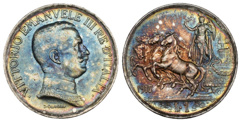 Regno d'Italia - Vittorio Emanuele III (1900-1943) 1 Lira "Quadriga Briosa" 1917...