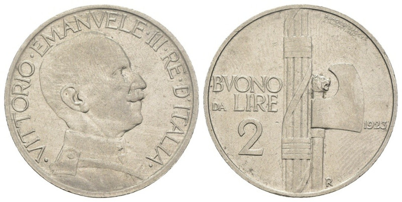 Regno d'Italia - Vittorio Emanuele III (1900-1943) Buono da 2 Lire "Fascio" 1923...