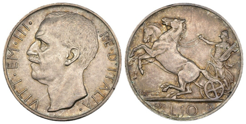 Regno d'Italia - Vittorio Emanuele III (1900-1943) - 10 Lire "Biga" 1928* (Una r...