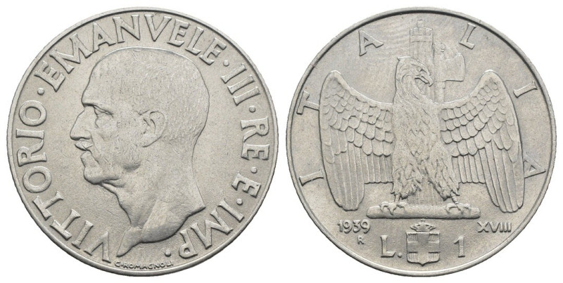 Vittorio Emanuele III (1900-1943) - 1 Lira Impero 1939 XVIII - antimagnetico - N...