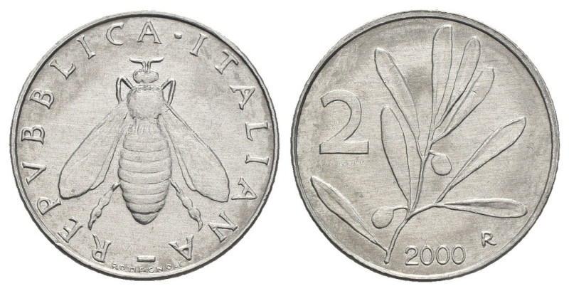 Repubblica Italiana - Monetazione in Lire (1946-2001) 2 Lire "Ulivo" 2000 - Gig....