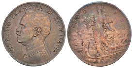 Regno d'Italia - Vittorio Emanuele III (1900-1943) 5 Centesimi "Italia su Prora" 1918 - R/ Mancanza del numero "1" nella data e altri numeri evanescen...