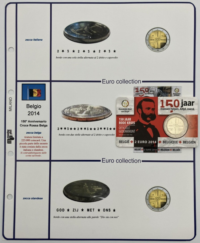 Belgio - Coincard da 2 Euro 2014 - 150° anniversario croce rossa belga - Zecca B...