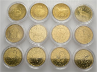 San Marino - Lotto di 12 monete ciascuna dal valore nominale di 5 euro rappresentanti tutti i segni dello zodiaco - in capsula e confezione originale...