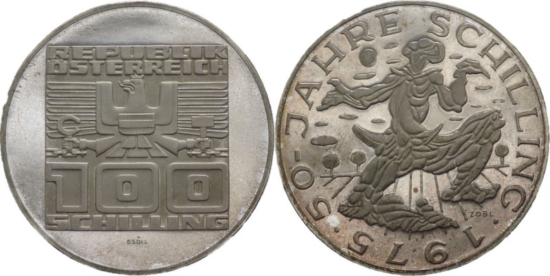 Austria - Repubblica (dal 1945) - 100 Schilling 1975 commemorativo del 50° anniv...