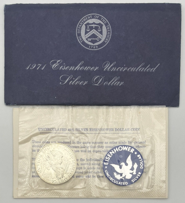 Stati Uniti d'America (1776-oggi) - Set 1971 Eisenhower Silver Dollar - Ag - In ...