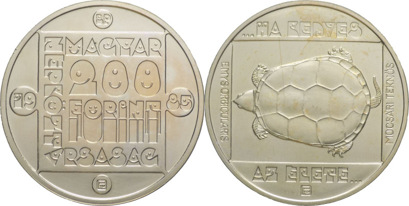 Ungheria - 200 forint 1985 - Preservazione della fauna: Tartaruga di stagno - KM...