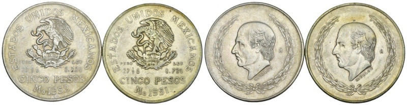 Messico - Lotto n.2 Monete da 5 Pesos 1951, 1952

med.BB+

SPEDIZIONE SOLO I...