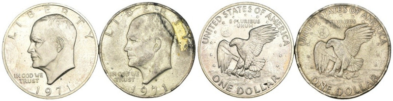 Stati Uniti d'America (1776-oggi) - Lotto n.2 Monete da 1 Dollaro 1971 - KM#203 ...