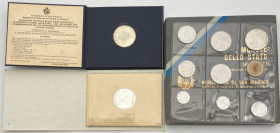 Lotto composto da: San Marino, 1000 Lire 1978, Ag, In folder ; Città del Vaticano, 1000 Lire 1978, Ag, In folder ; San Marino, Serie 1977 con 500 Lire...