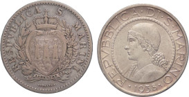 Regno d'Italia e San Marino - Lotto 2 monete da 1 Lira 1906 e 5 Lire 1938 

SPEDIZIONE SOLO IN ITALIA - SHIPPING ONLY IN ITALY