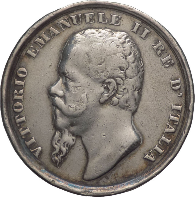 Vittorio Emanuele II - Medaglia - Gr. 14,52 - Ø mm. 32 - segnetti nel campo del ...