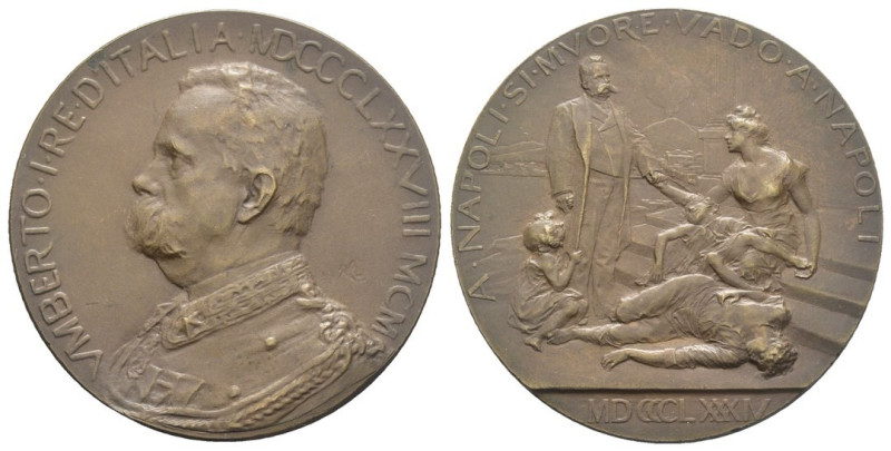 Medaglia - Umberto I (1878-1900) Visita a Napoli 1884 - gr. 33,93 ; Ø mm 40

S...