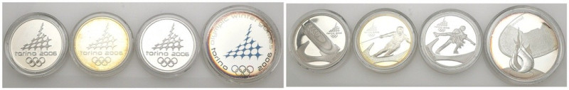 Cofanetto originale contenente 4 medaglie Ag. Ufficiali della XX edizione Giochi...