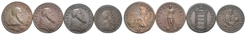 Giulio III (Giovanni Maria Ciocchi) 1550-1555 - Lotto di 4 medaglie - AE - picco...