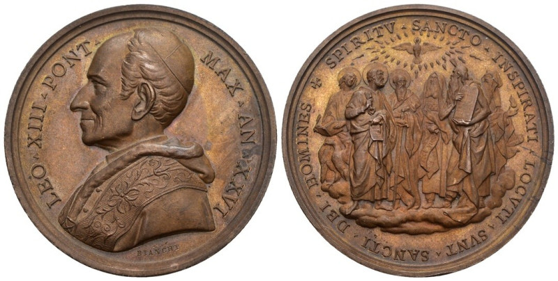 Leone XIII (1878-1903) - medaglia anno XXVI - commissione per gli studi biblici ...