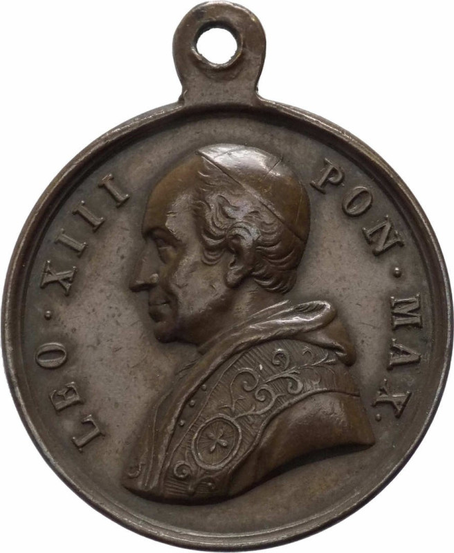 Leone XIII, Pecci (1878-1903) - medaglia senza data votiva della Santa Vergine M...