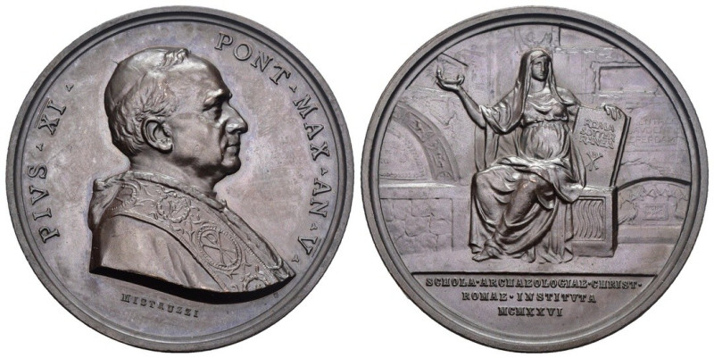Pio XI (Ambrogio Damiano Achille Ratti) 1922-193 - Medaglia anno V - AE - gr. 35...