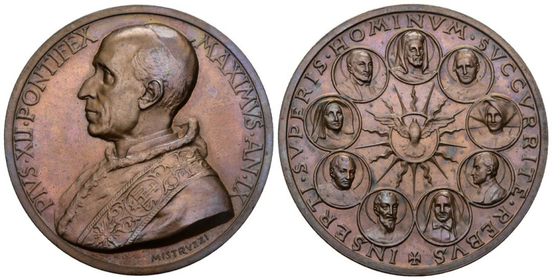 Pio XII (Eugenio Pacelli) 1939-1958 - Medaglia anno IX - AE - gr. 37,26; Ø mm 44...