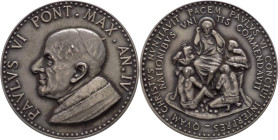 Città del Vaticano - Paolo VI, Montini (1963-1978) - medaglia emessa per commemorare la visita del Pontefice all'Onu - 1966 anno IV - gr. 40,60 - Ø mm...